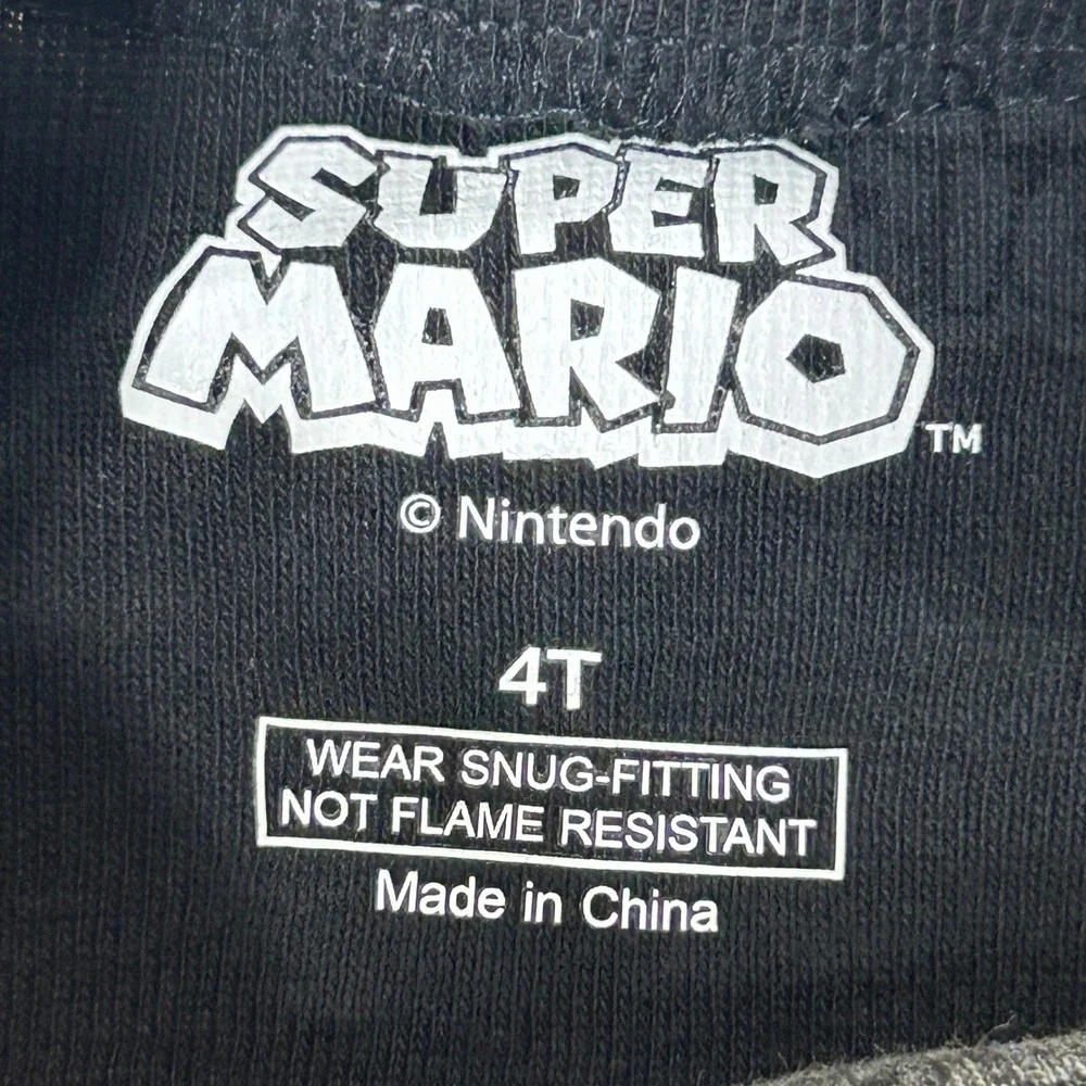 New Super Mario Brothers Pajamas 4‎ Piece Set Boy 4T Long Sleeve Sleepwear